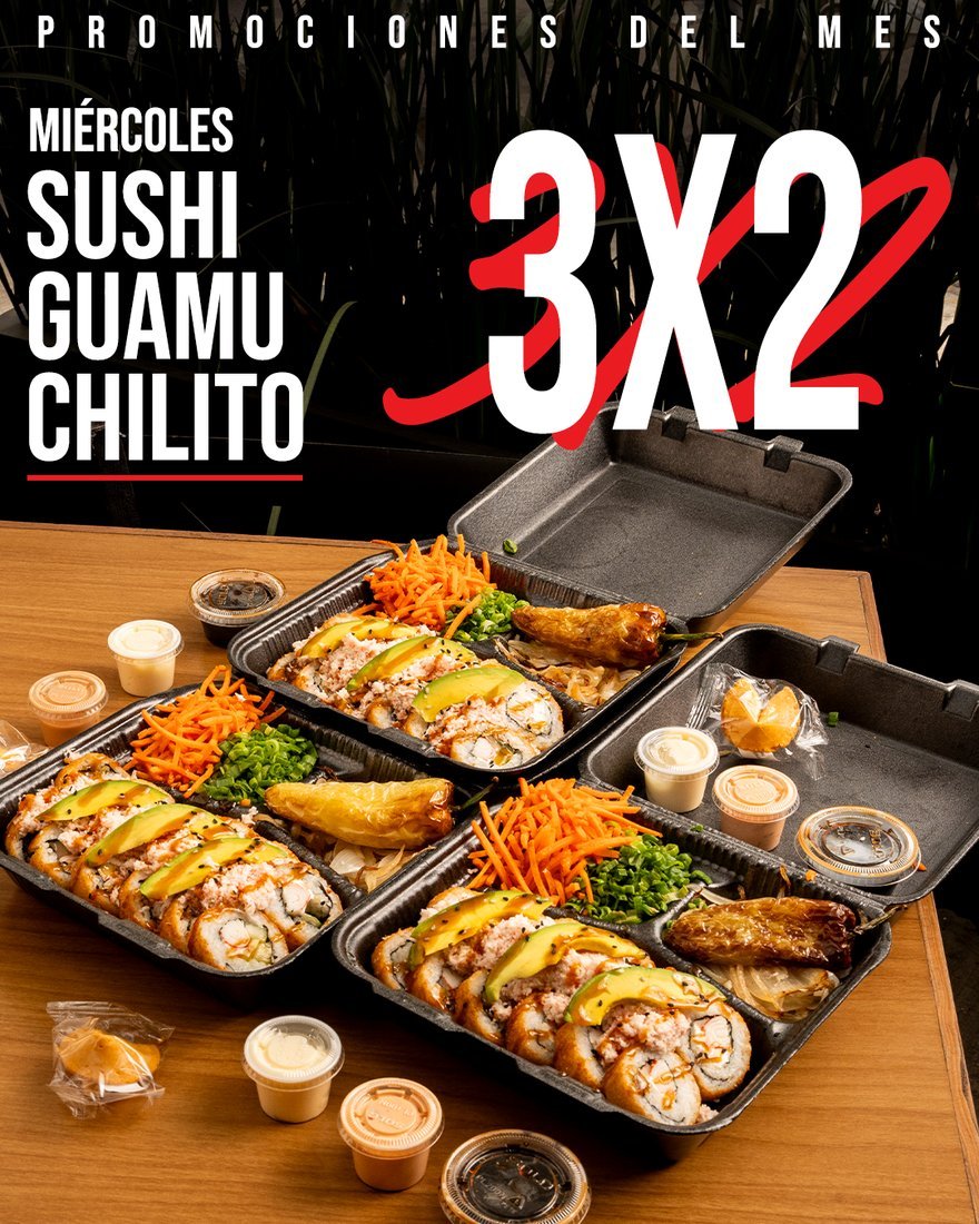 Miércoles 3x2 Sushi Mar y Tierra